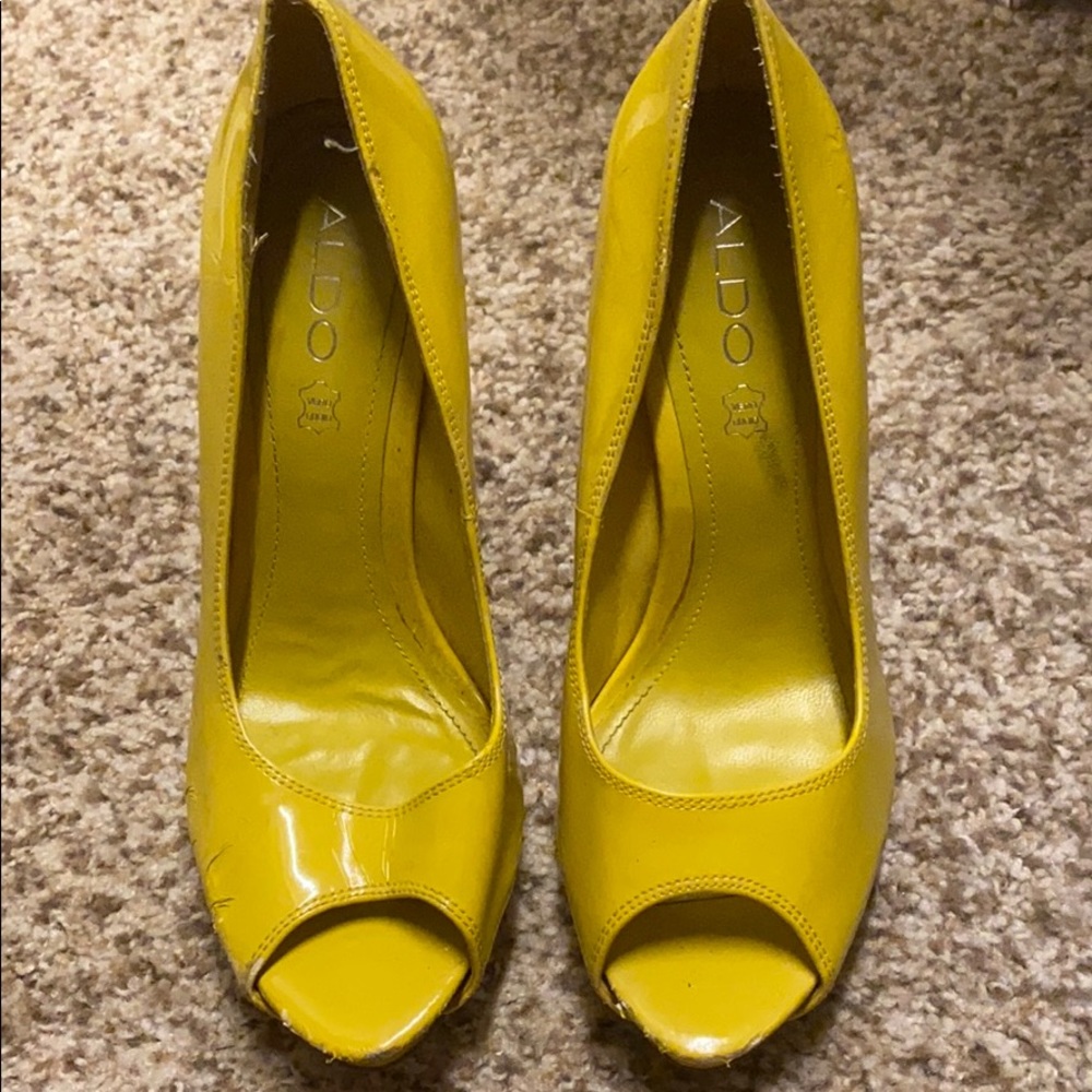 Fun Yellow Aldo Heels